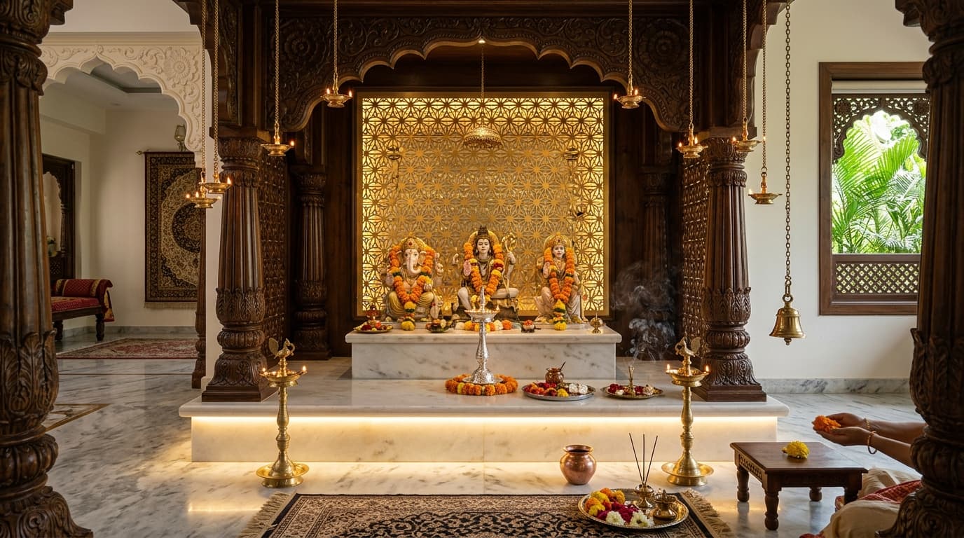 Handcrafted Teak Mandir Sanctums