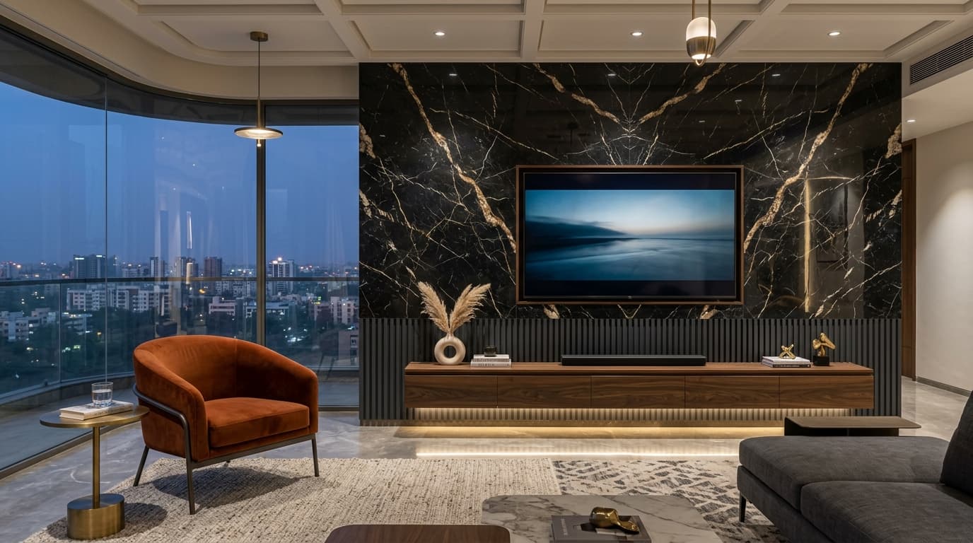 Architectural TV Walls & Fluted Louvers